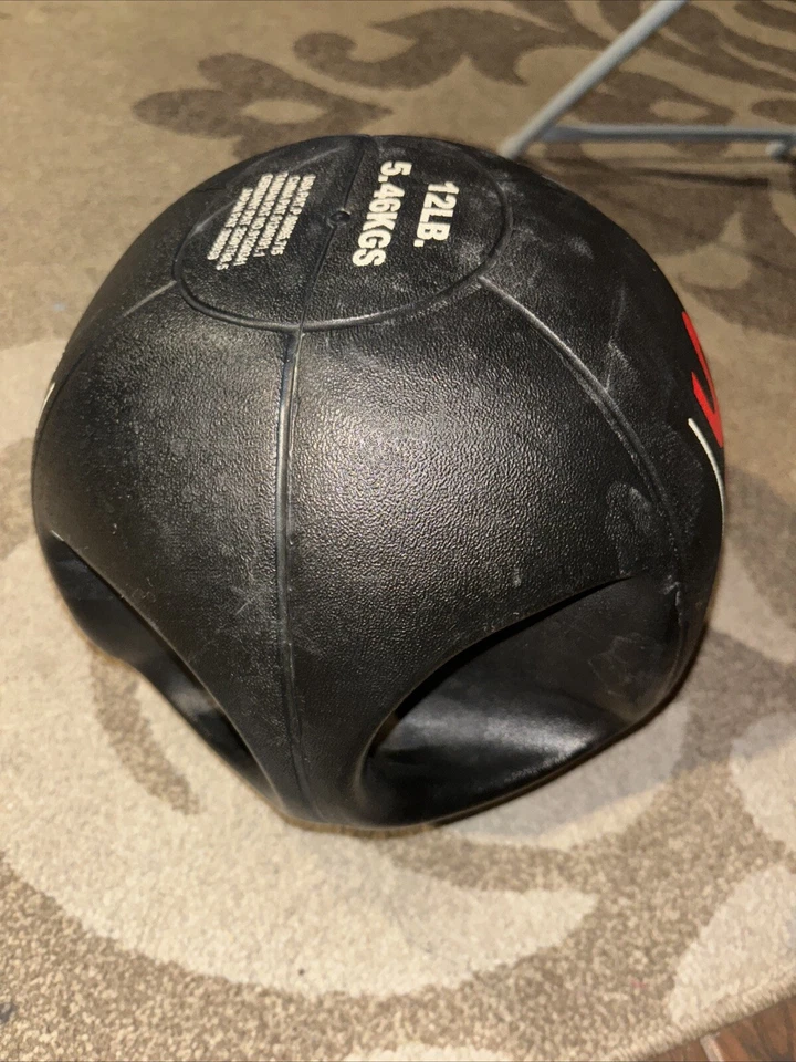 SPRI Medicine Ball with Handles D) 12-Pound (Black) 12lb Xerball - Image 4 of 4