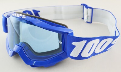100% PERCENT ACCURI MX MOTOCROSS GOGGLES REFLEX BLUE with blue TINT LENS bmx mtb
