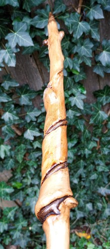 20" - Hand Carved - Spiral Maple Wood - Wand - Wizard - Witch - Wiccan - Pagan V - Picture 8 of 17