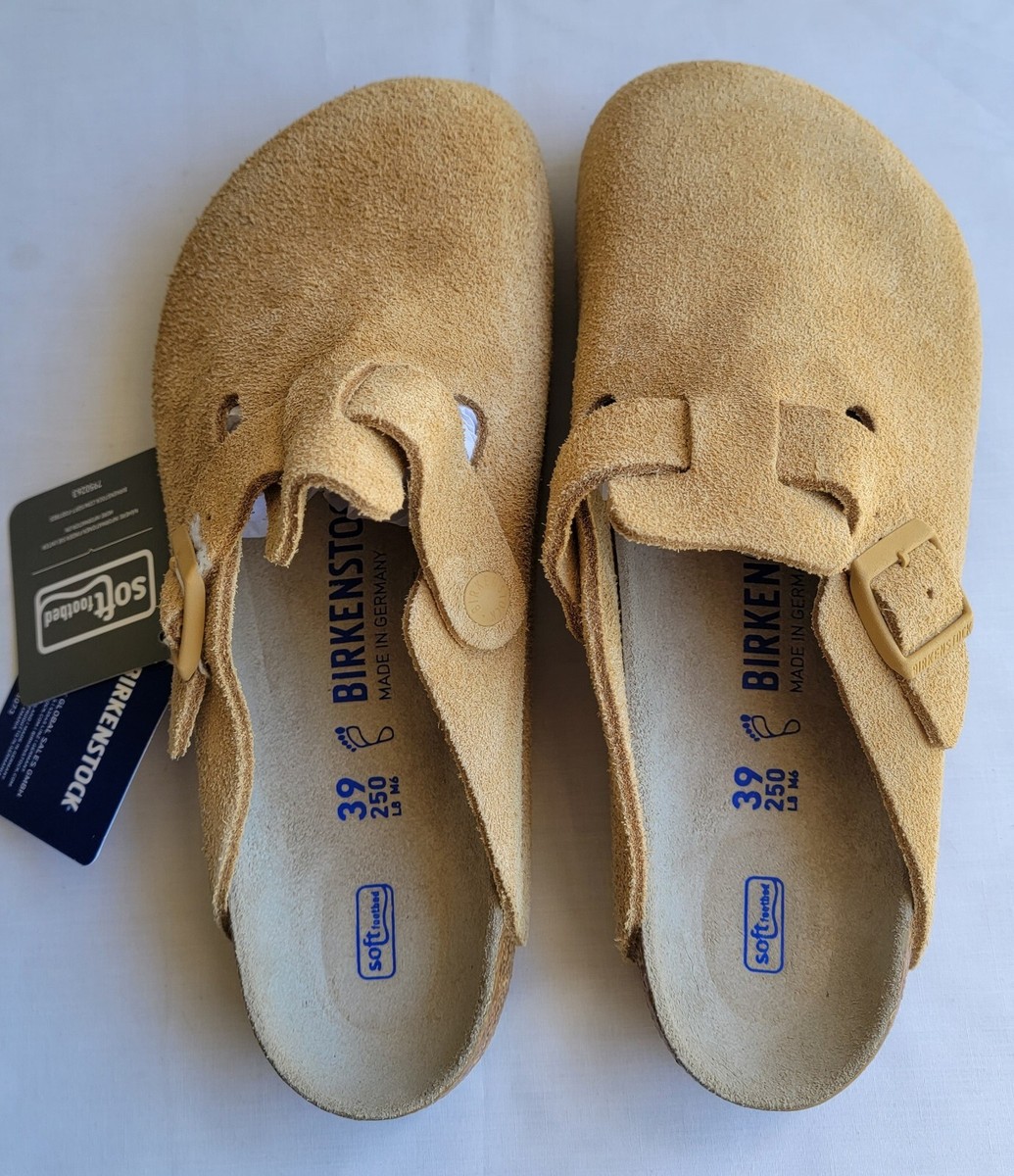 Birkenstock Boston Bs Color Latte Cream Suede Regular Wide | eBay