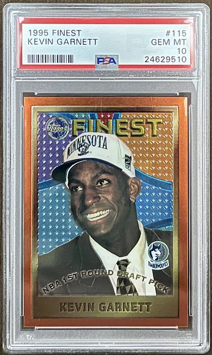1995-96 Topps Finest #115 Kevin Garnett RC Rookie HOF PSA 10 GEM 