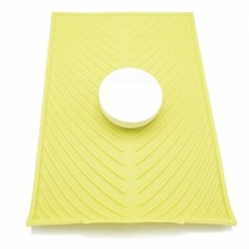 Black Friday Sale on Green Ribbed Silicone Mat w/ Edge Drainer for Drying Dishes