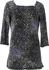 Attitudes Renee Petite Reversibles Jacquard Tunic Dot Graphic PS NWOT (765)