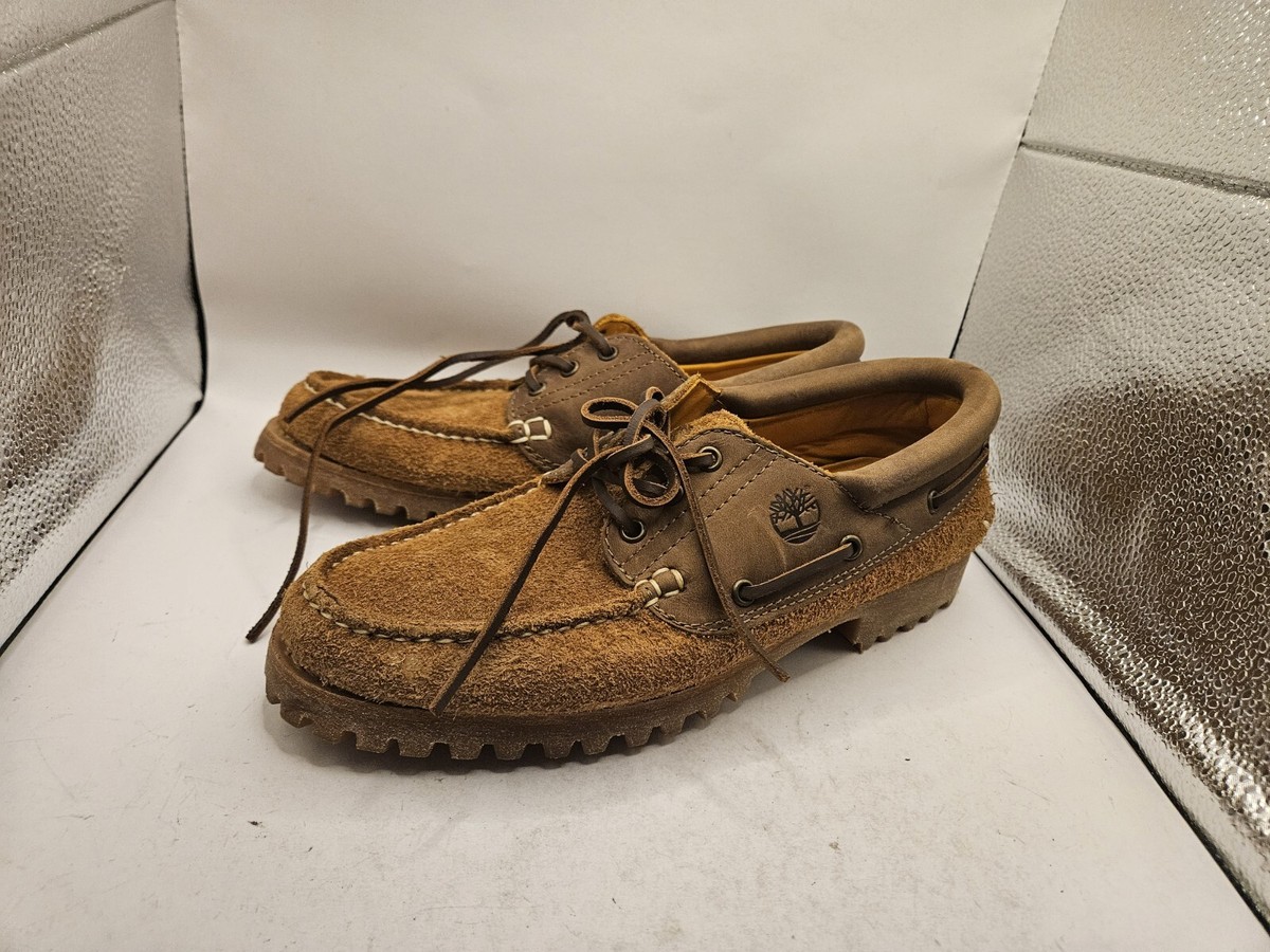 Size 8.5 Timberland Brown Suede 3-Eye Classic Lug Boat Shoes Size 8.5 Timberland Brown Suede 3-Eye Classic Lug Boat Shoes