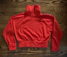 OLD NAVY GIRLS JUNIOUR Go-warm RED Fleece REGLAN SLEEVE HI NECK SWEATSHIRT 14-16
