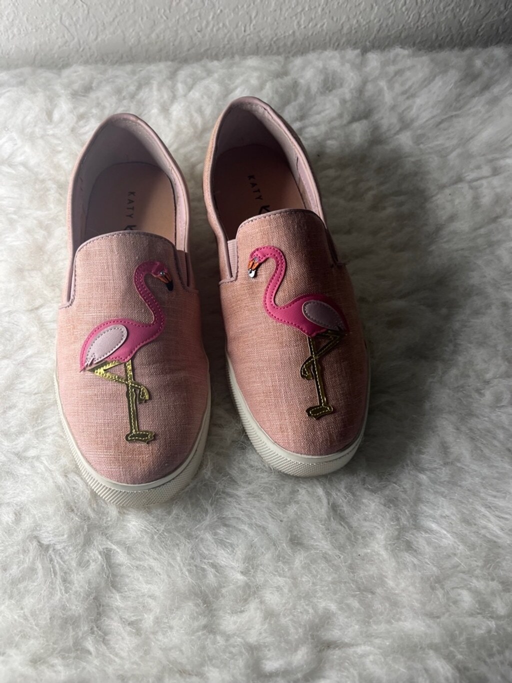 Katy Perry Kerry Flamingo Embroidered Sneakers for Women Size 7M