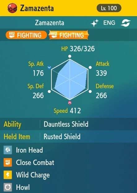 POKÉMON Pokemon Scarlet and Violet 6iv Shiny Max EV Zamazenta