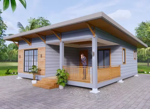 26x30 Feet Small House Plan 8x9 Meter 2 Beds 2 Bath Shed Roof PDF (A4 Hard Copy)