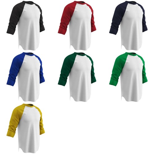 Champro Classic Cotton Adult Men's 3/4 Raglan Sleeve TShirt Baseball