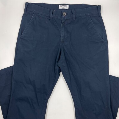 Express Mens Finn Slim Fit Chino Pants Size 31/30 Blue Cotton