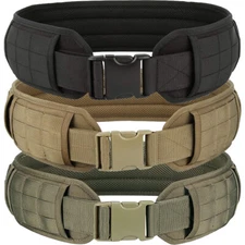Tactical Battle Belts Heavy Duty Molle Military Nylon Padded Patrol Waist Belts
