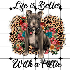 Sublimation Print Pit Bull Ready to Press Heat Transfer