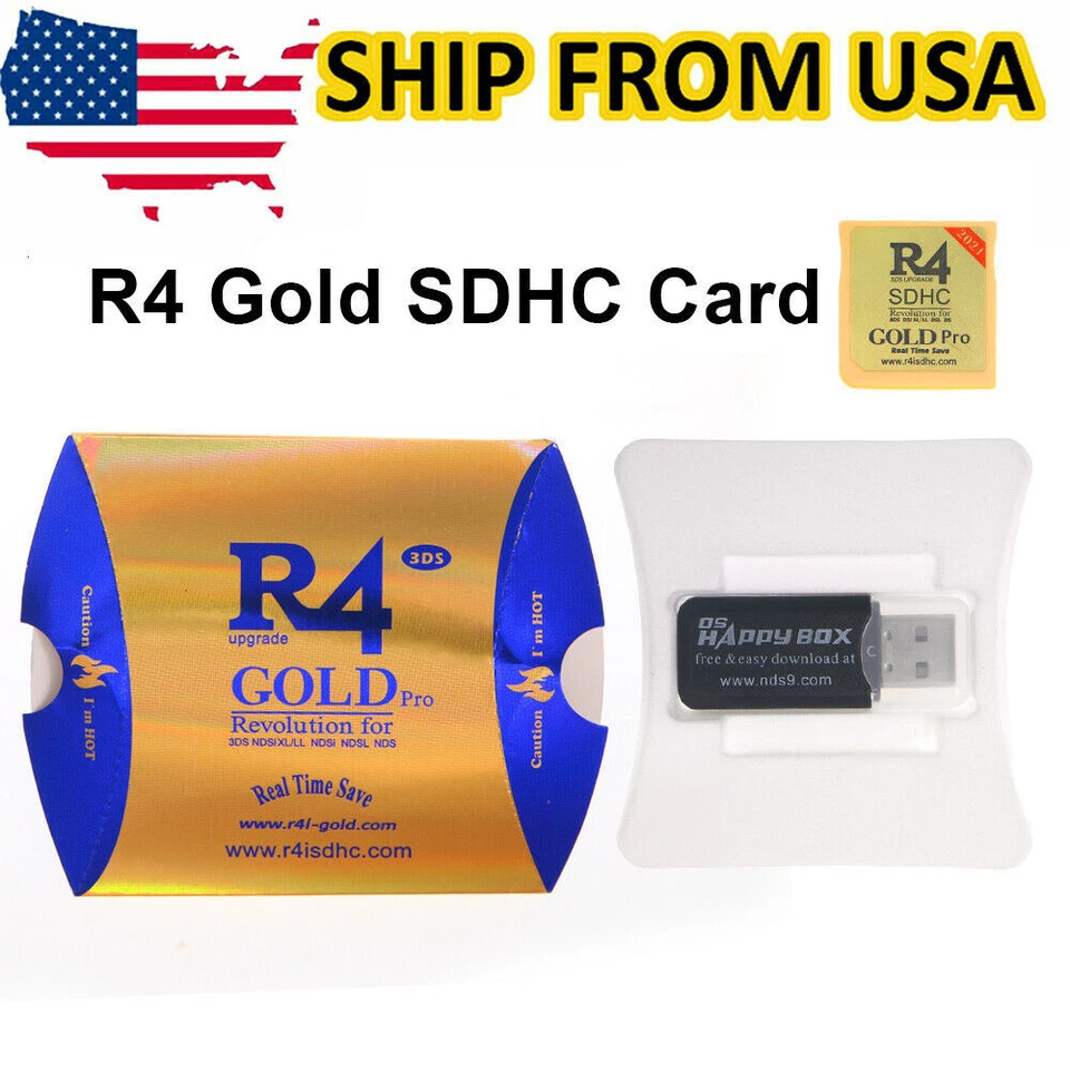 2023 Version R4 R4i Gold SDHC For DS/3DS/2DS/ Revolution Cartridge+USB Adapter - Image 2 of 4