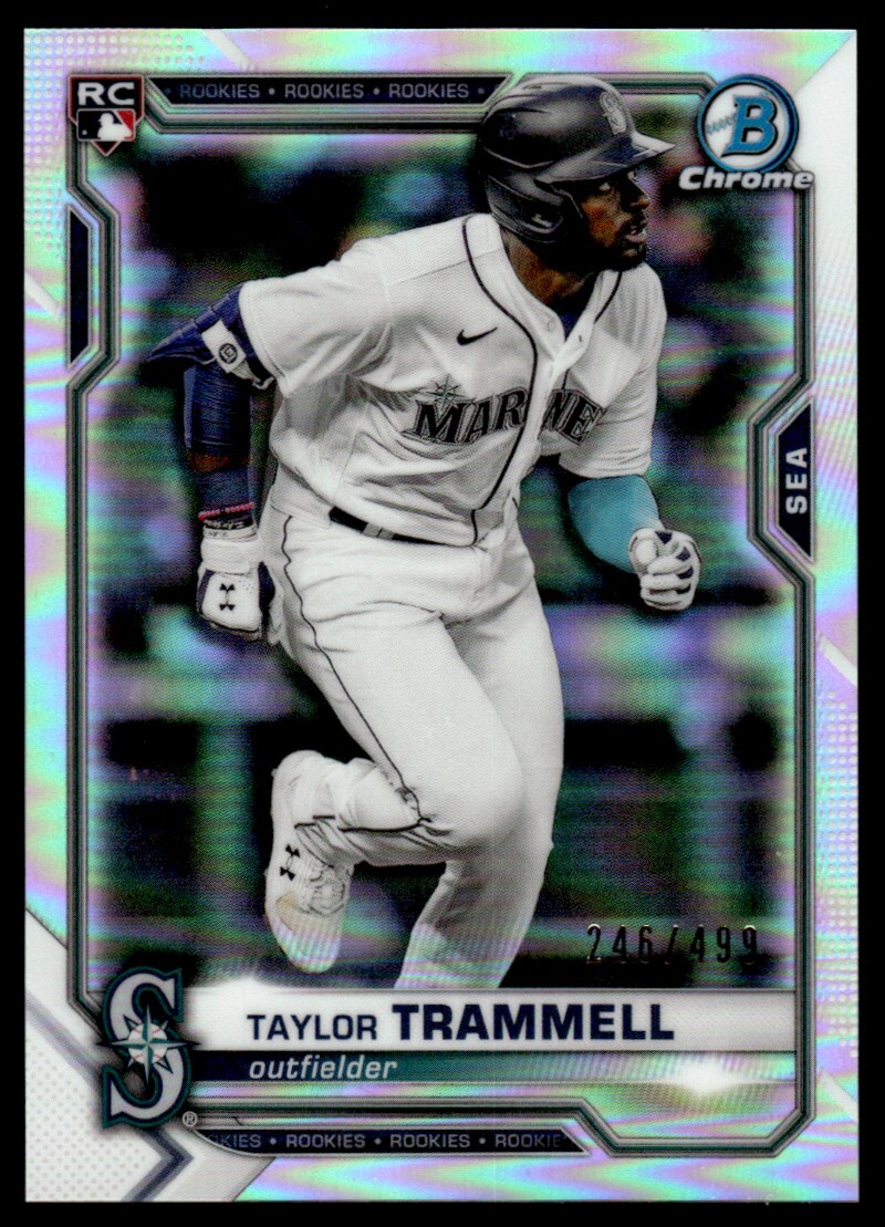 2021 Bowman Chrome Refractor Taylor Trammell Rookie 246/499 Seattle Mariners #61