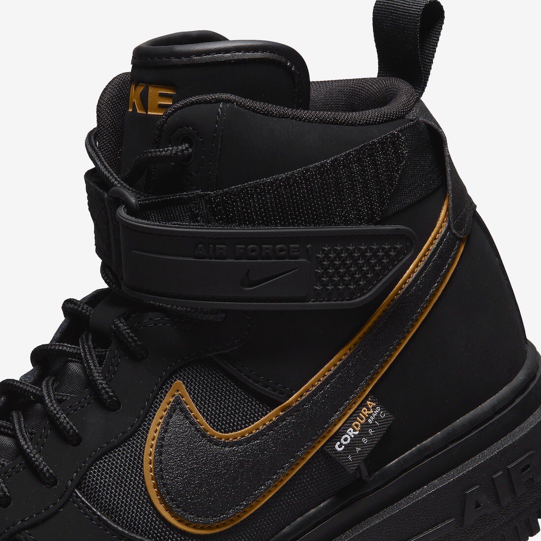 NEW Nike Men's Air Force 1 Cordura Boot DO6702-001 - Black/Black