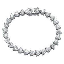 MOISSANITE Tennis Bracelet Solid 925 Sterling Silver 5mm Heart Cut D Color VVS1