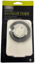 Living Solutions 24-Hour Timer Dual Outlet Multiple On/Off Settings WIC 270615