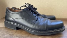 ECCO Mens Black Oxford shoe sz 44 Leather Comfort Lace Up 33164 GUC