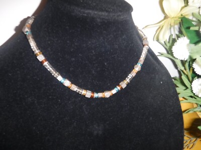 Vintage Sterling Silver 950 Artisan Bead Necklace Toggle Clasp Unidentified Mark