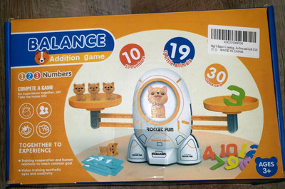 BALANCE ADDITION GAME W/SCALE MANY KITTY CATS! BOY GIRL AGES 3 UP