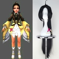 Sword Heroes Fate Online Game Fashion Long Black Straight Cosplay Wig Hair Sword Heroes Fate Online Game Fashion Long Black Straight Cosplay Wig Hair