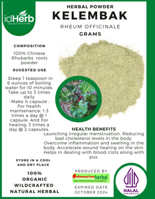 [idHerb] Herbal POWDER Rheum Officinale Kelembak Natural Organic
