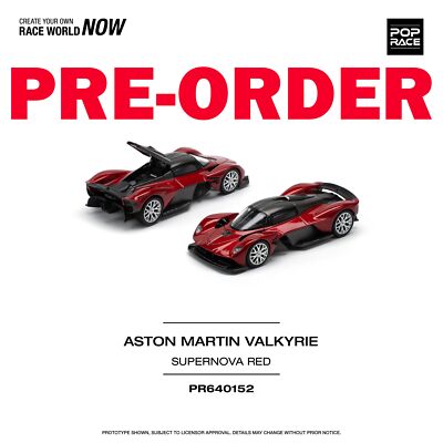 POPRACE 1/64 ASTON MARTIN VALKYRIE SUPERNOVA RED Diecast model car