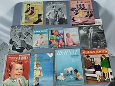 Lot of 12 Vintage Knitting/Crochet Books Jack Frost Coats, Clark's Fleisher Used
