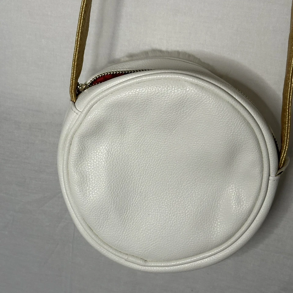 Cartera para niñas American Girl blanca difusa con lentejuelas doradas estrella bandolera Foto 3 de 4