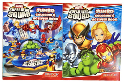 MARVEL SUPER HERO SQUAD Jumbo Coloring & Activity Books Hulk Iron Man Spider-Man