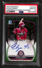Elijah Green 2023 Bowman Chrome Prospect Green Shimmer Auto 23/99 #CPAEG PSA 10