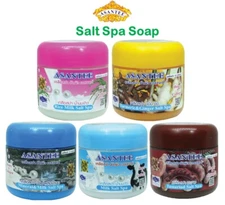 ASANTEE Salt Spa Soap 700ml. Body Scrub Milk Honey Collagen Bright Smooth Skin