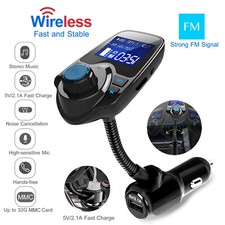 Wireless In-Car FM Transmitter Fast Adapter USB Car Charger Hands-free Calling