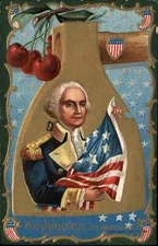 George Washington's Birthday American Flag History Patriotic c1910 PC