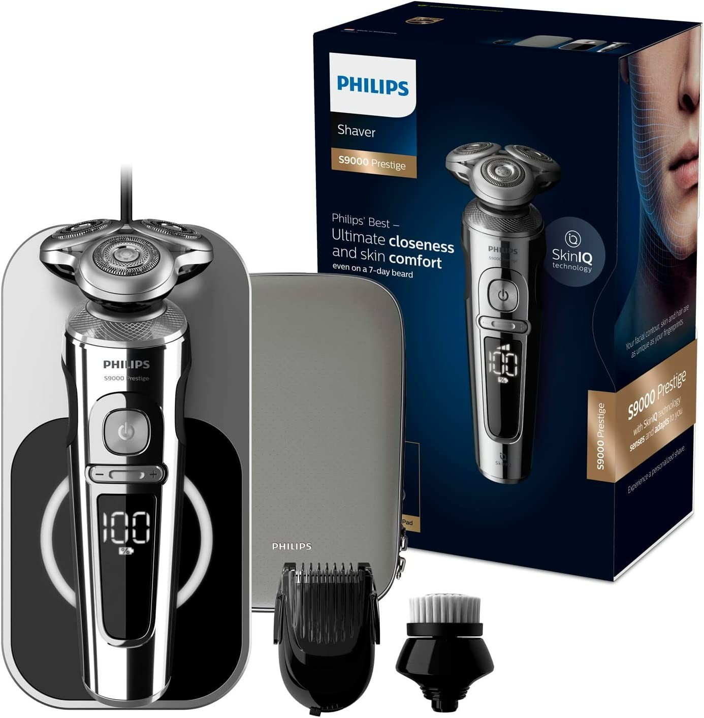 PHILIPS SP9863/14 PRESTIGE 9000 Series Men's Electric Shaver with SkinIQ Charger 8710103878797
