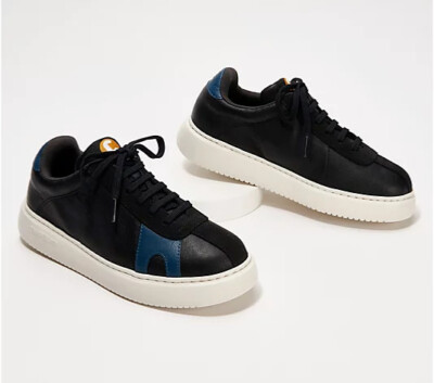 Camper Leather Lace-Up Sneakers Runner K21 | Black | Sz-7.