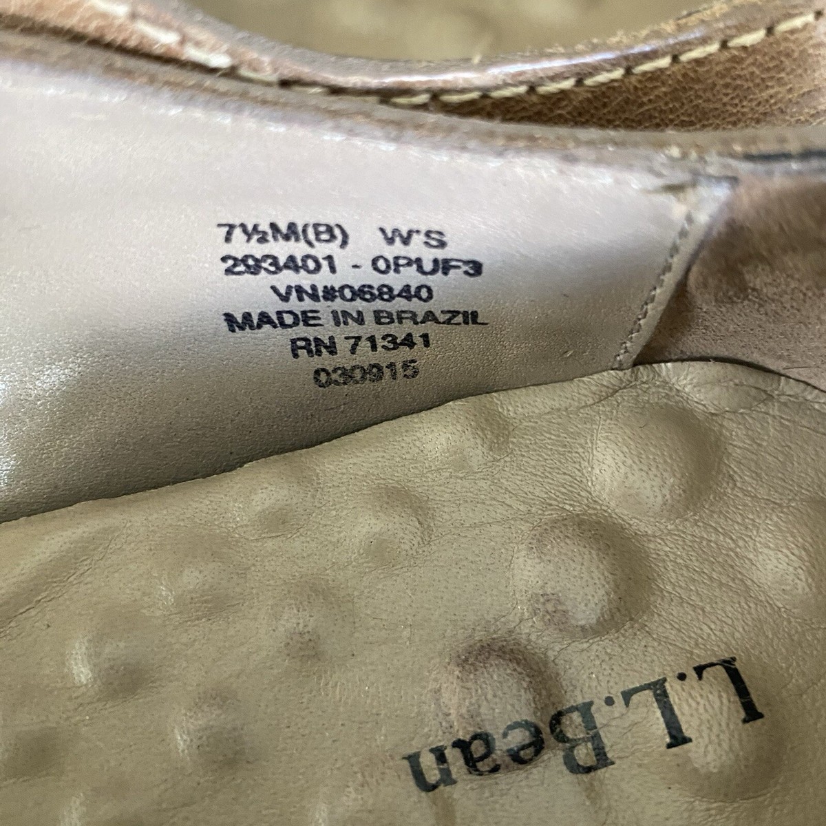 L.L. Bean Mary Jane Leather Walking Shoes Flats 293401 Tan