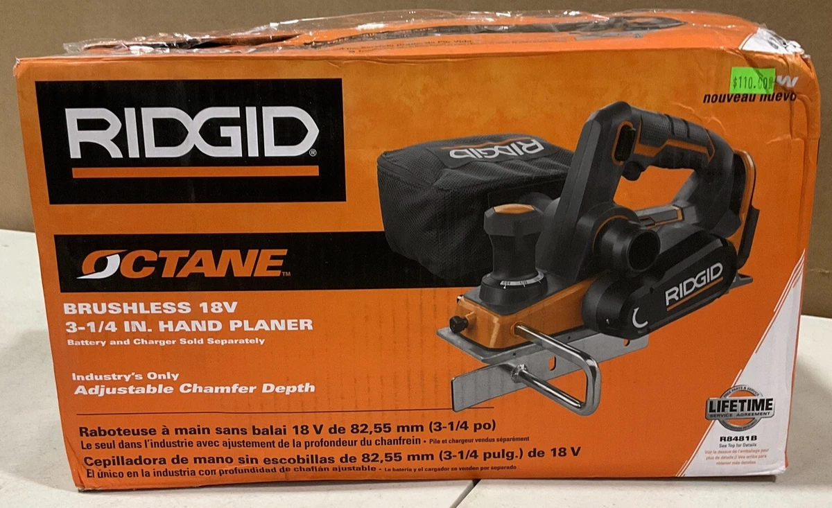 RIDGID 18V OCTANE Cordless Brushless 3 1 4 inch Hand Planer Tool