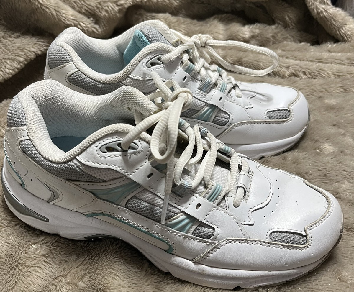 Vionic Walker Classic White Blue Leather Sneaker Athletic Shoes Womens Size 