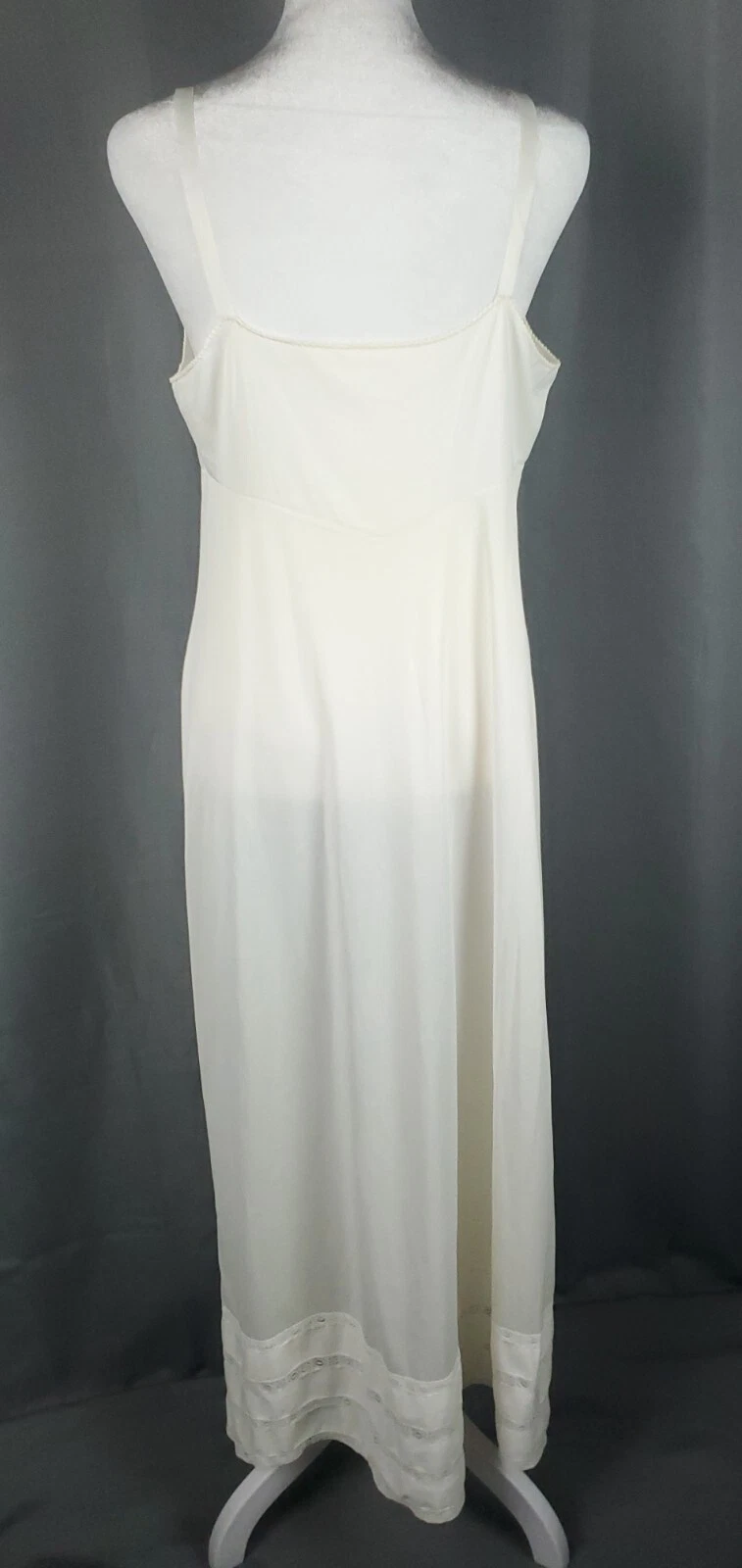 OFF WHITE Vintage Sears slip donna 36 bianco sporco non scivola midi sottoveste Angelic