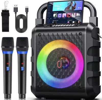 Big Wireless Karaoke Bluetooth Speaker With LEDS And Microphones Included!!