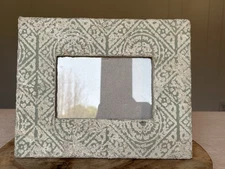 Creative Co-op Cement Gray/White Painted Picture Frame 8in X 9 3/4in