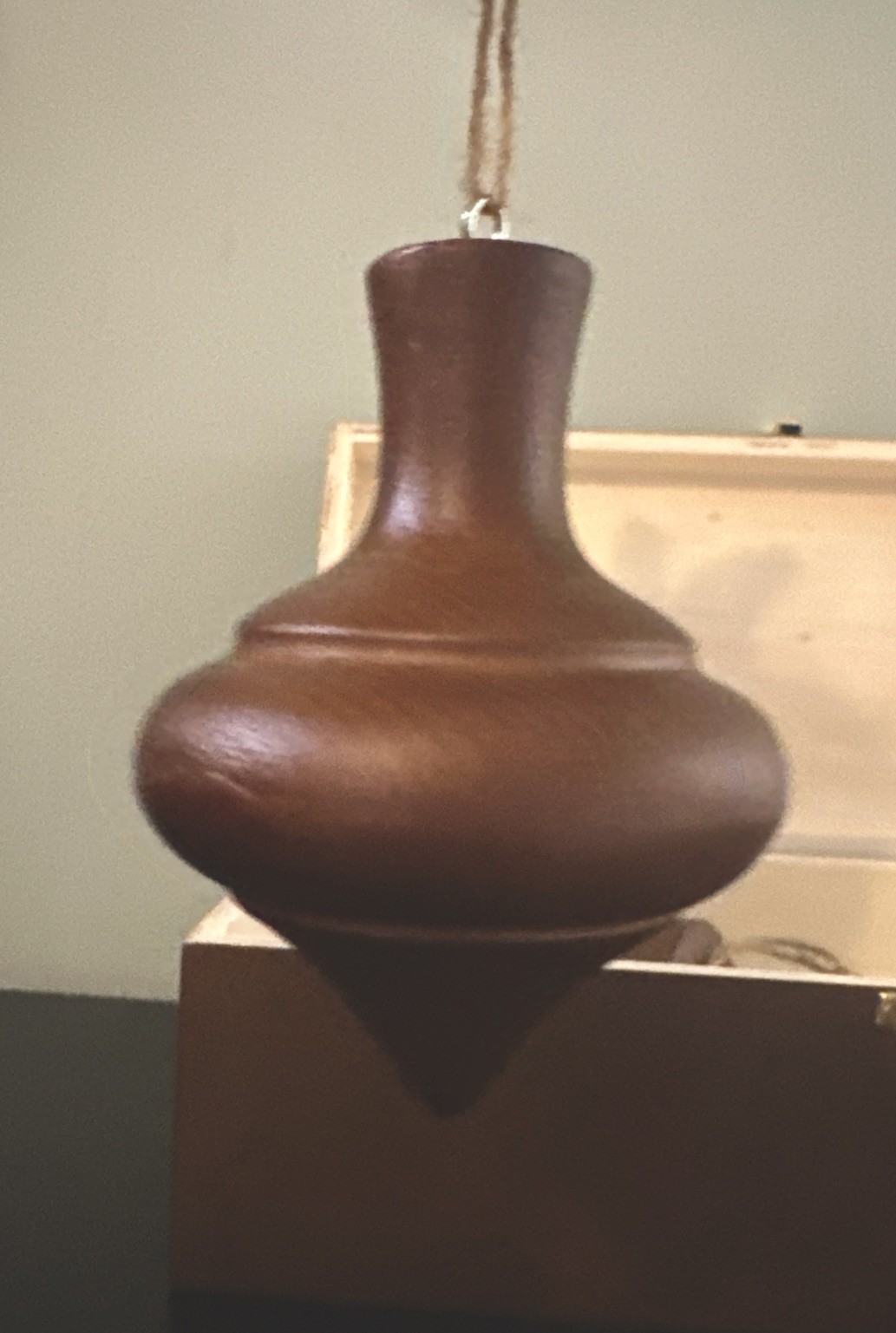 WOODEN SET OF FIVE CHRISTMAS ORNAMENTS WITH WOOD BOX RETRO ARTISAN Finials