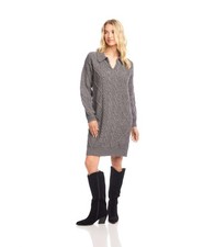 NEW KAREN KANE CABLE GRAY SWEATER DRESS SIZE XL $139
