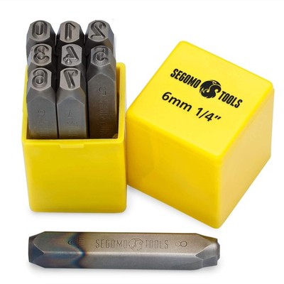 1/4 Inch (Sizes: 0-8) Professional Number Metal Stamps Set (for Leather, Wood...