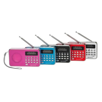 L-938  MP3 Audio Player FM Radio Support  SD MMC Card AUX-IN Earphone-out, Blue