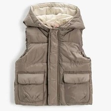Zara Kids Thick Fleece lined Puffer Vest - 4-5 years - taupe