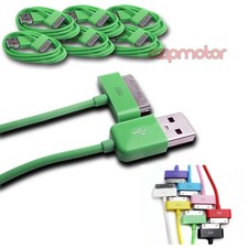 6 X USB DATA POWER CHARGER CABLE DOCK CONNECTOR APPLE NEW IPAD IPHONE IPOD GREEN