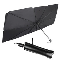 57" Windshield Sun Shade Umbrella UPF 50 99 UV Block Foldable SUV Sedan Tesla