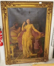 HUILE sur TOILE Tableau PEINTURE Scene Orientaliste L. Lozano 1859 290TAB 12/07